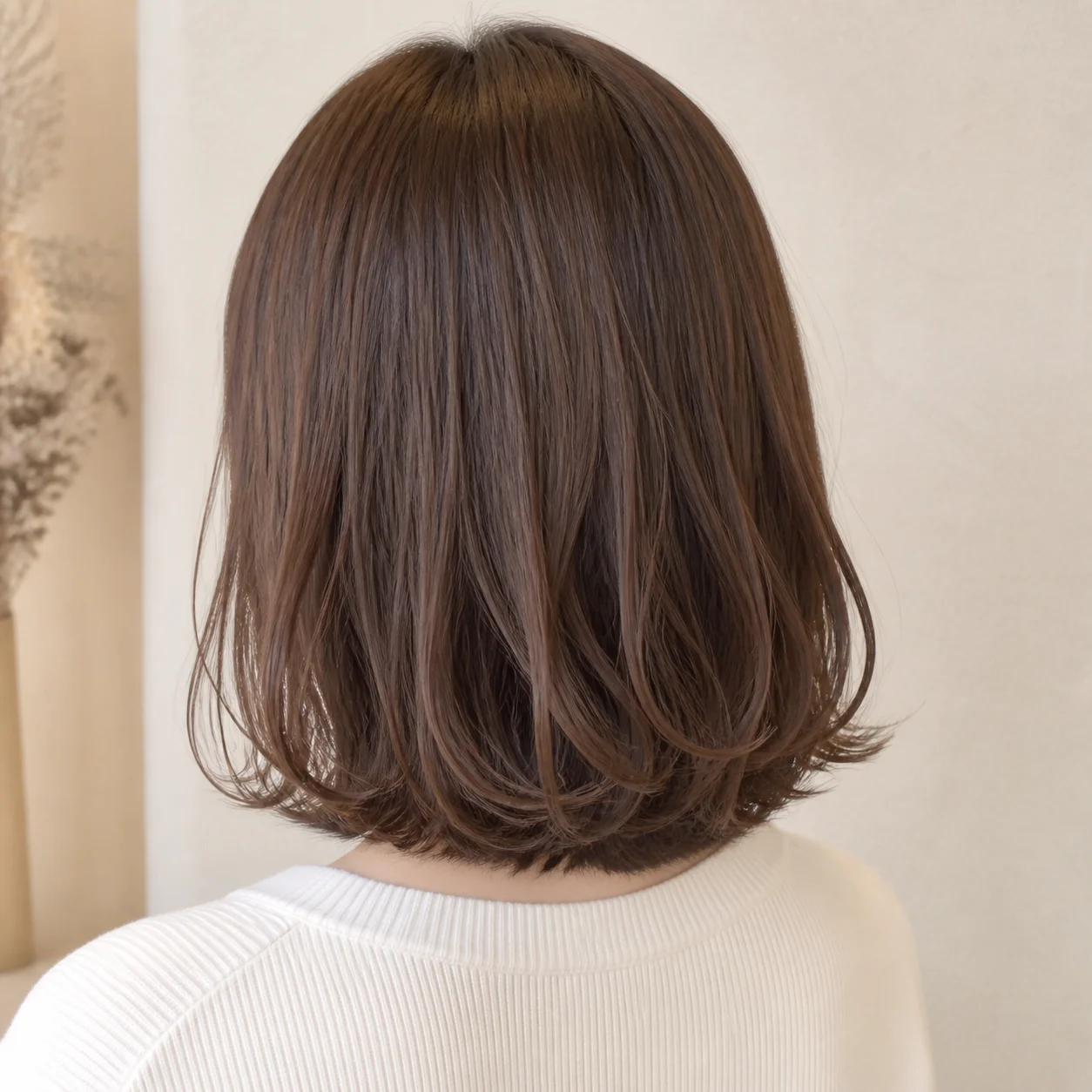 肩につく長さのナチュラルボブ